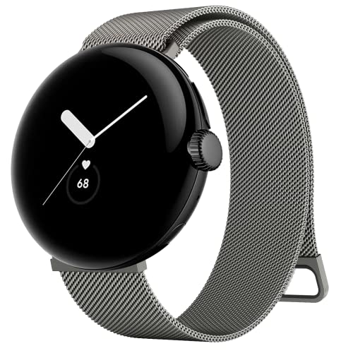 [Wanme] �����o���h Google Pixel Watch 4 41mm/3 41 mm / 2 / 1 �p�x���g �X�e�����X�| ���C�t�����߉\ �ʋC�� �O�[�O���s�N�Z�� Watch 4�Ή� (�_�[�N�O���[)