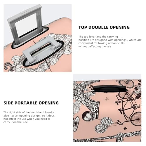 Bicycle Coffee Balloon Print Luggage Suitcase Cover Protector Luggage Washable Covers With Concealed Zipper 5