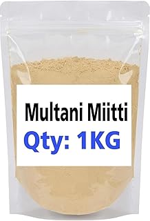 Multani Mitti Face Pack Powder, 100% Pure Fuller's Earth, Chemical-Free, Deep Pore Cleansing, Oil Absorption, Acne, Tan, a...