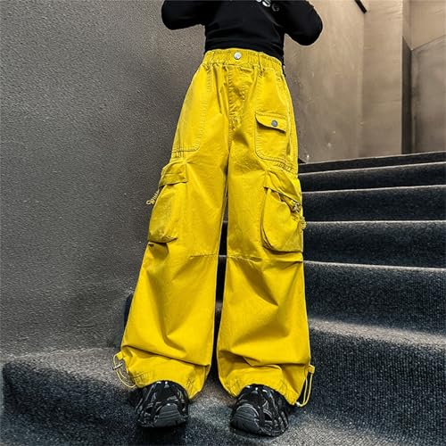 Girls Baggy Jeans Y2k Streetwear Denim Cargo Pants Distressed Elastic High Waist Wide Leg Clothes Multi Pocket2