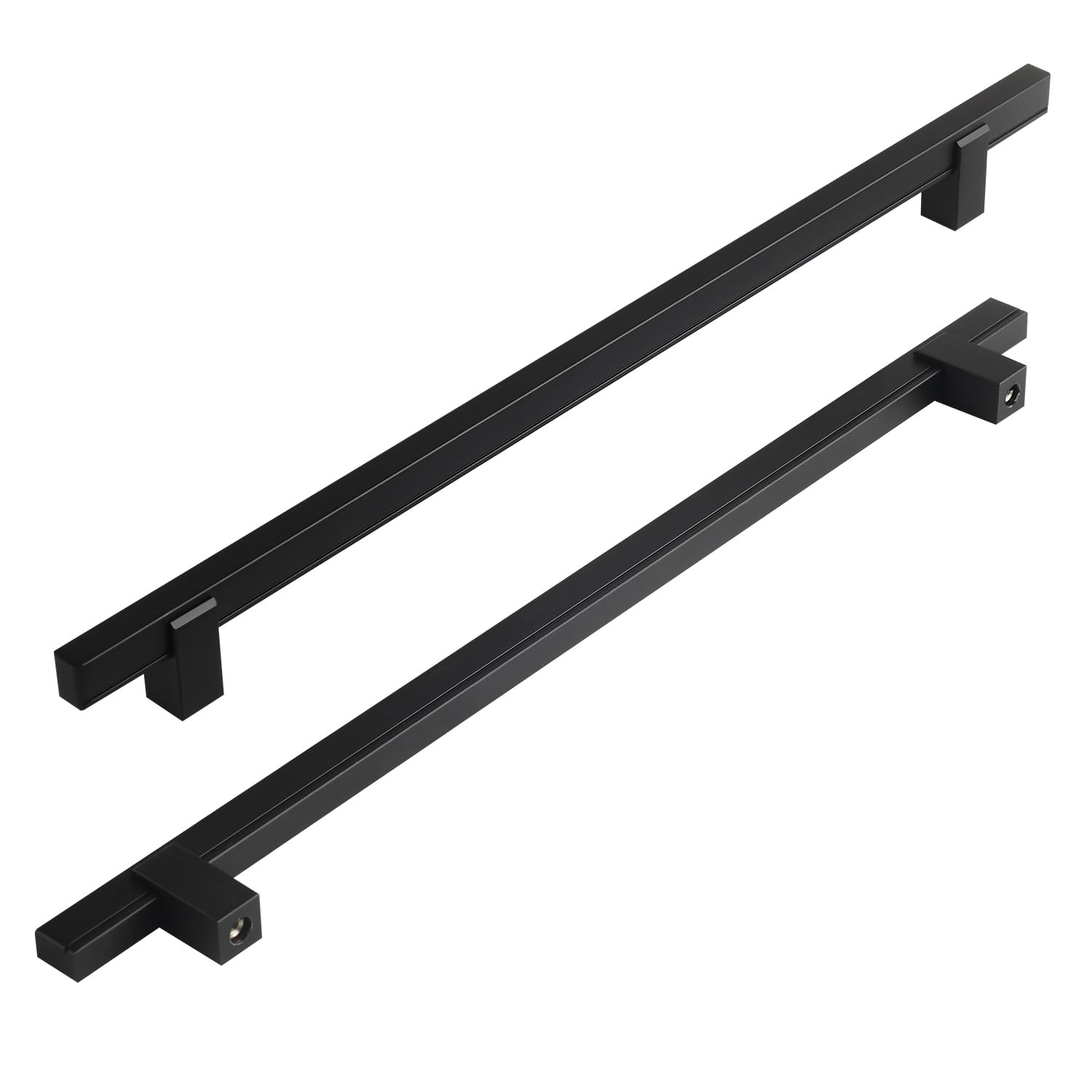 funifiti Adjustable Cabinet Drawer Pulls, Modern Square Bar Handles, 12 Inches Length, 3 Inches Width, Black and Brushed Nickel Finish, with Installation Hardware (5, Black, 6.5"-12.5")