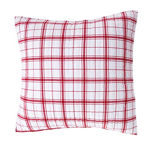 Levtex Home - Sleigh Bells Comforter Set - Twin Comforter 68x88 + One Standard Pillow Case 20x26s, White, Green and Red - Cotton - No Insert - Microfiber