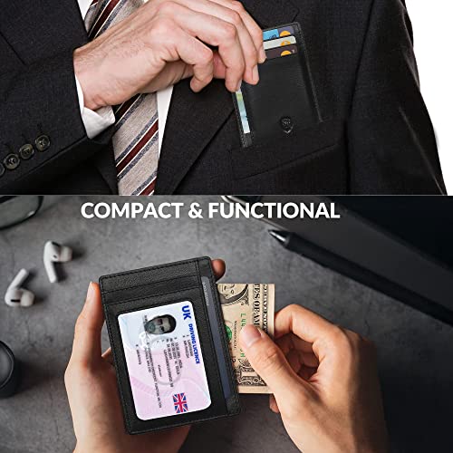 ALLEN-MATE-Leather-Card-Holder-Slim-Wallet-RFID-Blocking-Minimalist-Wallet-Credit-Card-Holder-Holds-up-to-7-Cards-and-Bank-Notes-with-Gift-Box