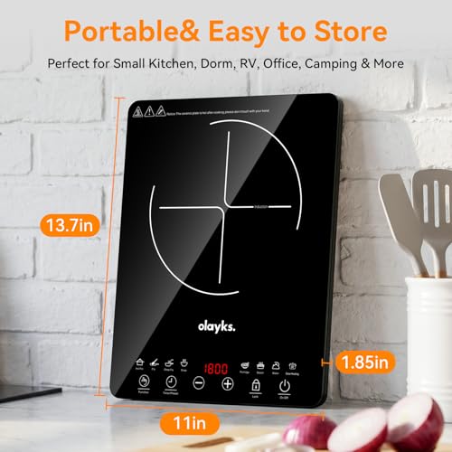Olayks Protable Induction Cooktop, 1800w Hot Plate Electric Stove by Olayks - Used condition - Image 6