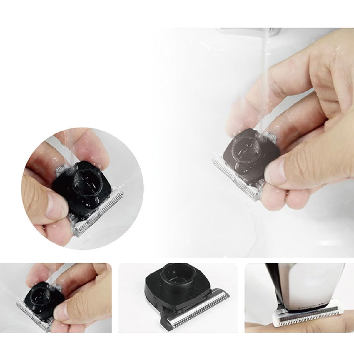 Elektrischer Haartrimmer mit Mehreren Aufsteckkämmen USB Wiederaufladbar aus Kunststoff Silberfarben für Präzises Haarschneiden Zuhause