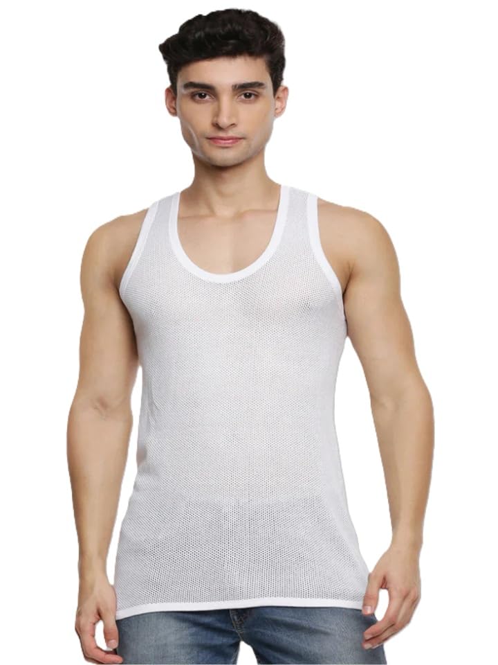 Viking® Men's Cotton Net Vests - 3 Pcs Pack (A/C Eyelet Vest) 100% Cotton-picture-47