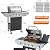 3-Burner Outdoor Propane Gas Grill with Side Burner, Cast Iron Cooking Grates, Propane Grill with Enclosed Storage, Portable BBQ Grill for Patio, Backyard, Deck, 37,150 BTU (3 Burner with Side Burner)