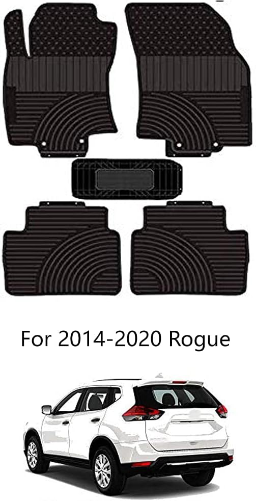 kaungka Heavy Rubber Car Front Floor Mats Compatible with 2014 2015 2016 2017 2018 2019 Nissan Rogue -All Weather and Season Protection Car Carpet