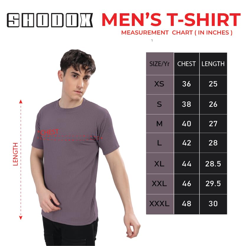 Image of SHODOX Men's Polycotton Solid Round Neck Regular Fit Tshirt (Pack of 1)