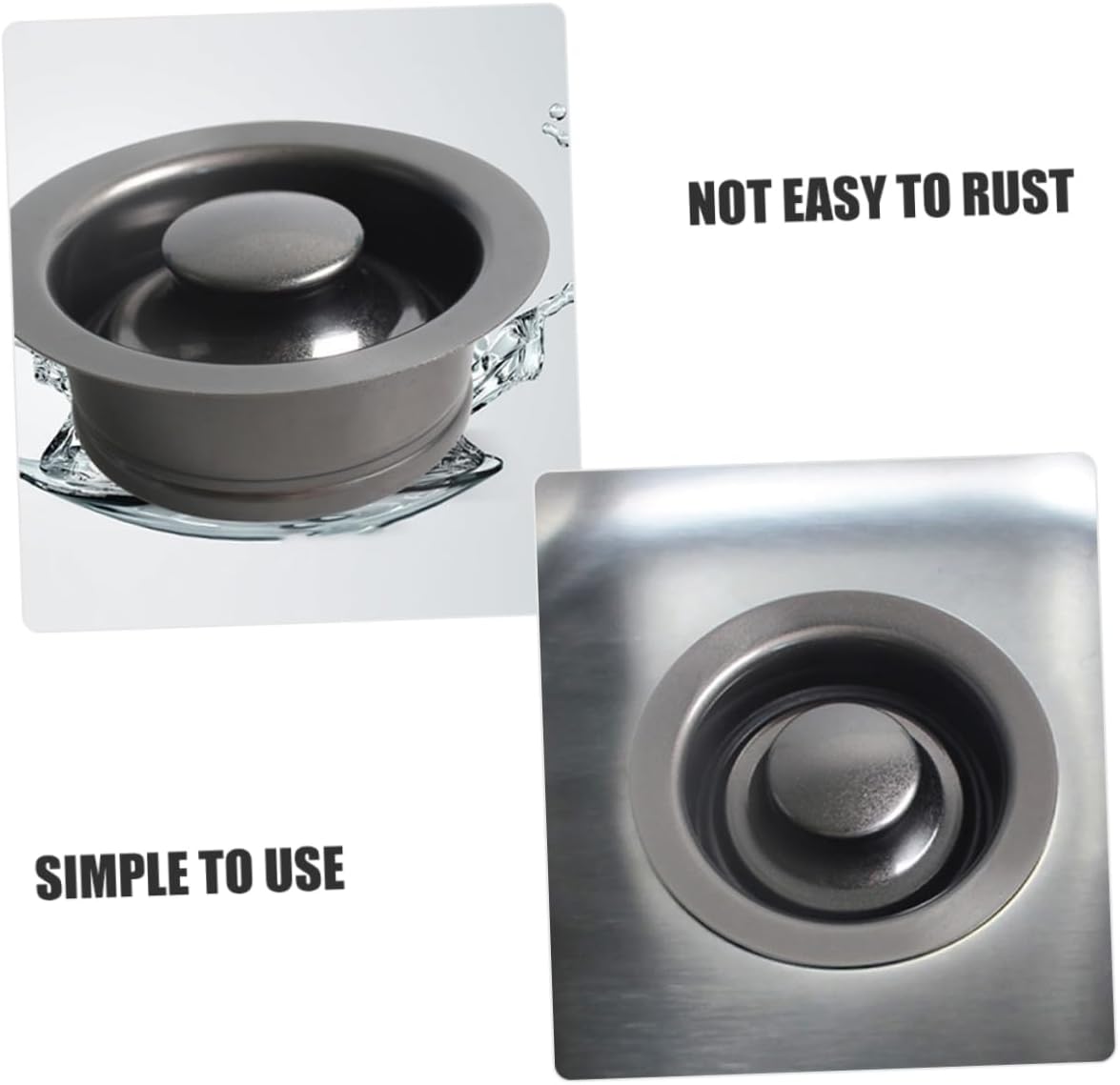 Gadpiparty 2pcs Kitchen Sink Flange Stopper Easy Install Garbage Disposal Drain Catcher