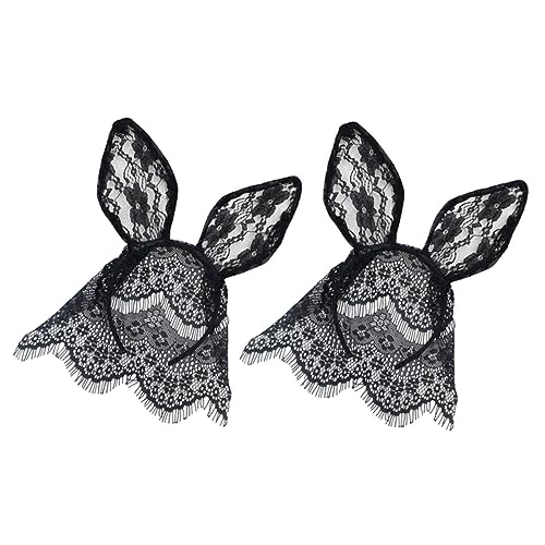 WRITWAA 2 Diademas Con Orejas De Gato Y Conejo Para Fiestas Accesorio Para El Cabello Para Niñas Diademas De Gato Accesorios Para El Cabello Para Mujeres Lazos Para El Cabello Aros