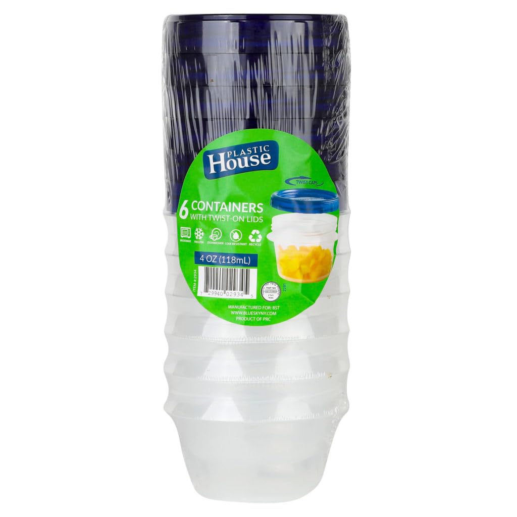 Photo 1 of Twist Cap Food Containers - 4oz - Clear - Plastic - Case of 144 - For Takeout, Meal Prep & Food Storage