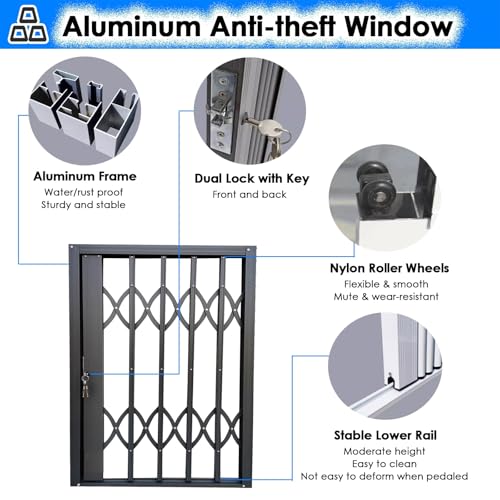 Protector de puerta de seguridad plegable para ventana deslizante, barrera de seguridad para niños y mascotas para el hogar, loft, cobertizo, bloqueable, protección duradera, fácil de instalar, diseño