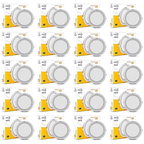 Image of Wipro Garnet 20W Round LED Wave Panel | Warm White Light (3000K) | Ultra-Slim Design | Recessed Down Light for False Ceiling | Cutout - 200mm | Pack of 20
