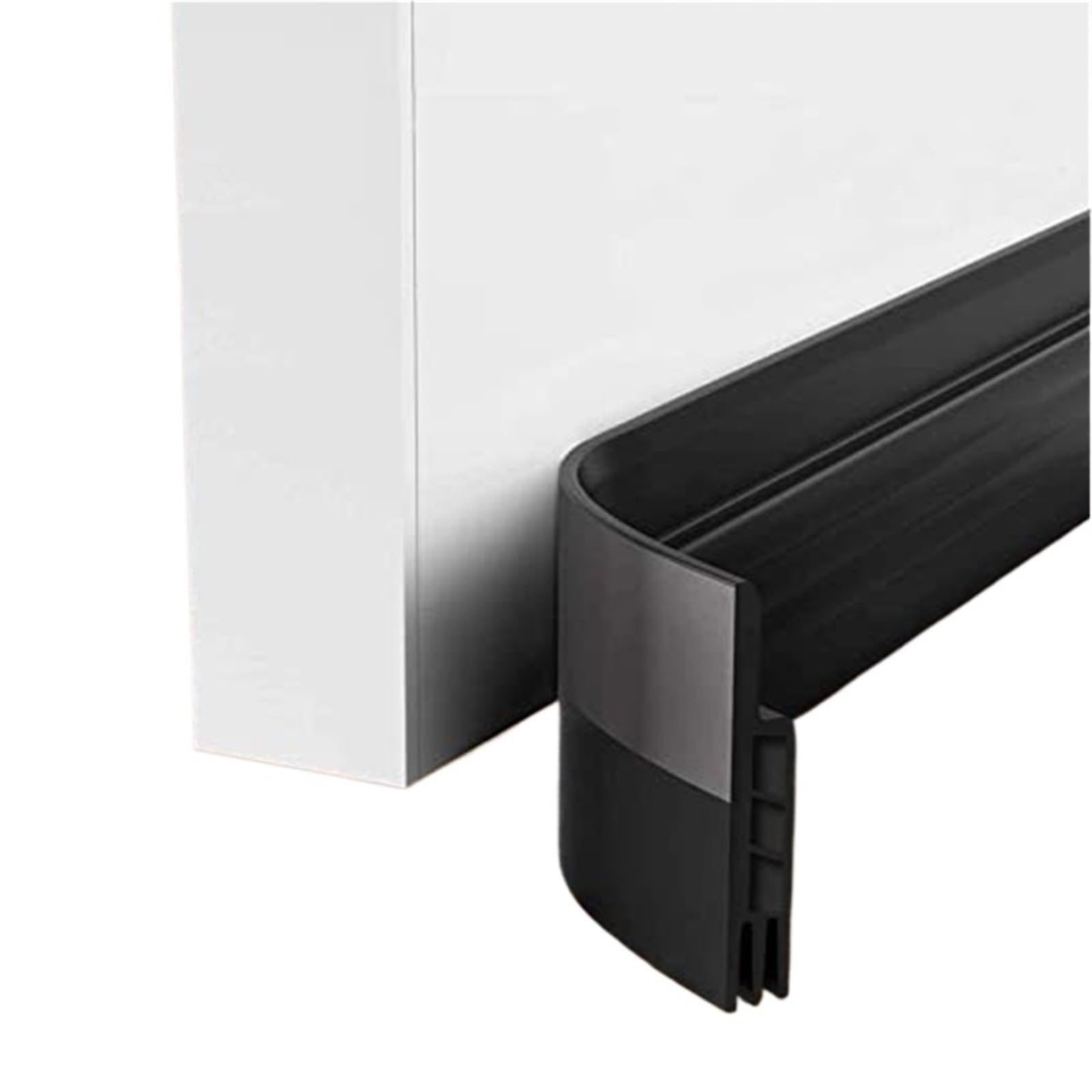 Draft Excluder For Doors 100cm Silicone Door Draught Excluder Bottom Sealing Strip Tape Weatherstrip Waterproof Wind Proof Sound Insulation(Black)