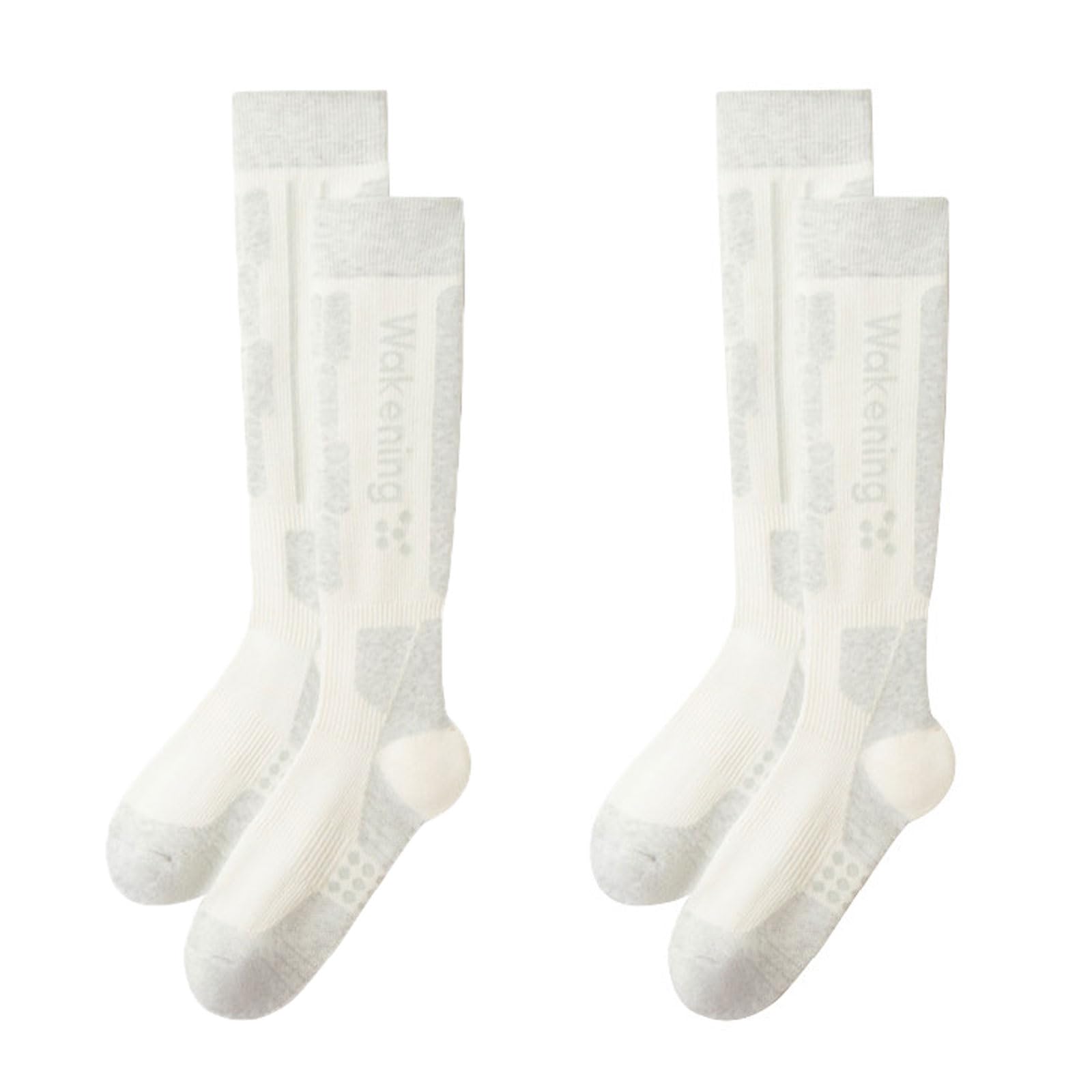 2 Pares Calcetines De Esquí Para Hombre y Mujer Térmicos Calcetines Altos De Compresión Hasta la Rodilla Calcetines Invierno Cómodos y Transpirables para Esquiar,Escalar,Caminar Talla 35-44