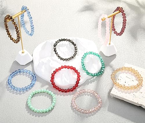 8mm Beaded Bracelets Bulk Stone Crystal Bracelet for Women Stretch Elastic 20pcs Set4