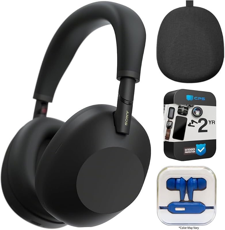 WH-1000XM6 Los mejores audífonos inalámbricos con cancelación de ruido, procesador HD NC QN3, 12 micrófonos, optimizador NC adaptativo, batería de 30 horas, paquete negro con paquete de protección de 2 años y audífonos internos