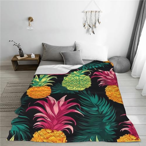 Couverture en flanelle douce imprimé ananas idée cadeau maison - 8