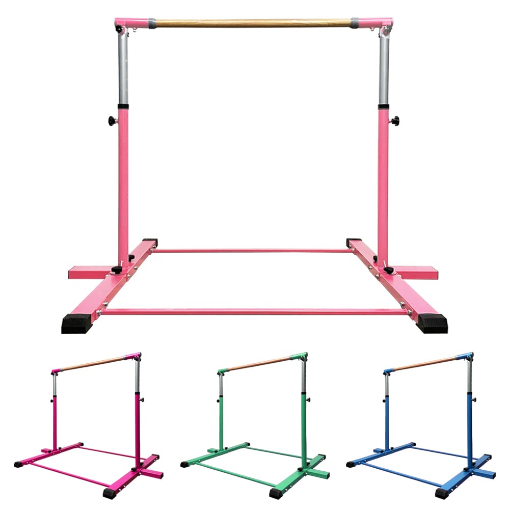 GLANT Gymnastic Kip Bar,Horizontal Bar for Kids Girls Junior,3' to 5' Adjustable Height,Home Gym Equipment,Ideal for Indoor and Home Training,1-4 Levels,300lbs Weight Capacity