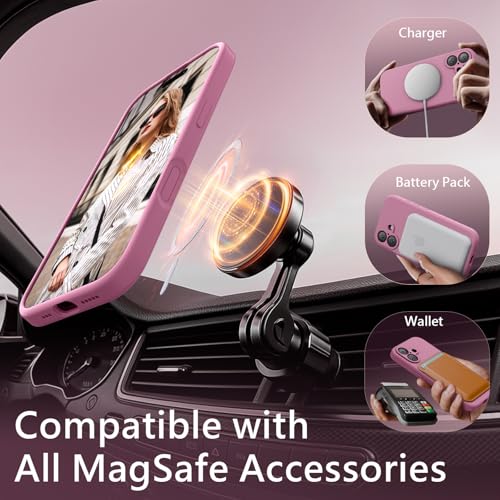 Image of FireNova Magnetic for iPhone 17 Case, Compatible with MagSafe, [Integrated Silicone Camera Control Button] [Camera Protection] Anti-Scratch Microfiber Lining Phone Case, 6.3 inch, Lilac Purple
