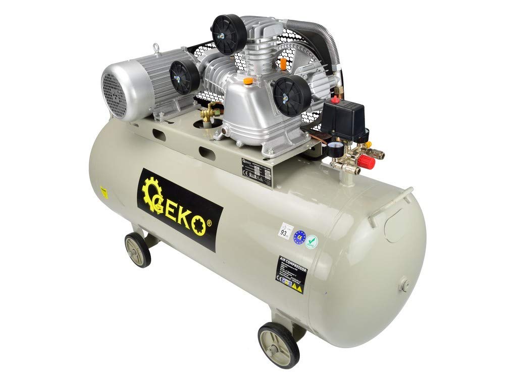 Geko G80310 Triple Lubricated Air Compressor, front view.