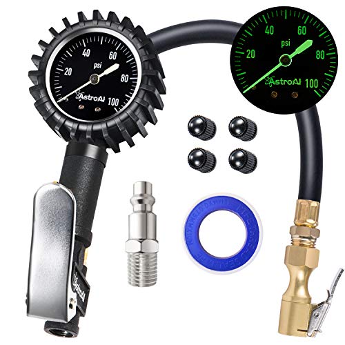 AstroAI Upgraded 100 PSI Tire Inflator with Pressure Gauge, Heavy Duty with Large