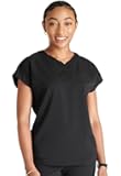Cherokee V-Neck Women's Scrub Top with Dolman Sleeves & High-Low Shirttail Hem for Comfort - CK836A