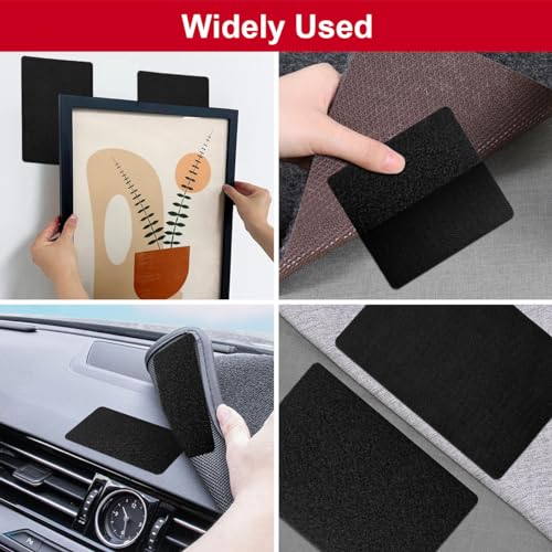 Image of 4x6 inch Hook and Loop Strips with Adhesive, Nylon Heavy Duty Hook and Loop Tape, Excellent Grip, Interlocking Tape,for Sewing, Crafting,DIY,Wall Adhesive Strips - 6 Sets