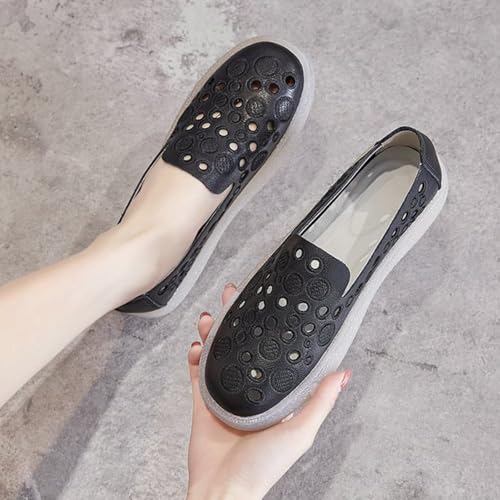 Zapatos de cuero de verano transpirables con aberturas para mujer 3
