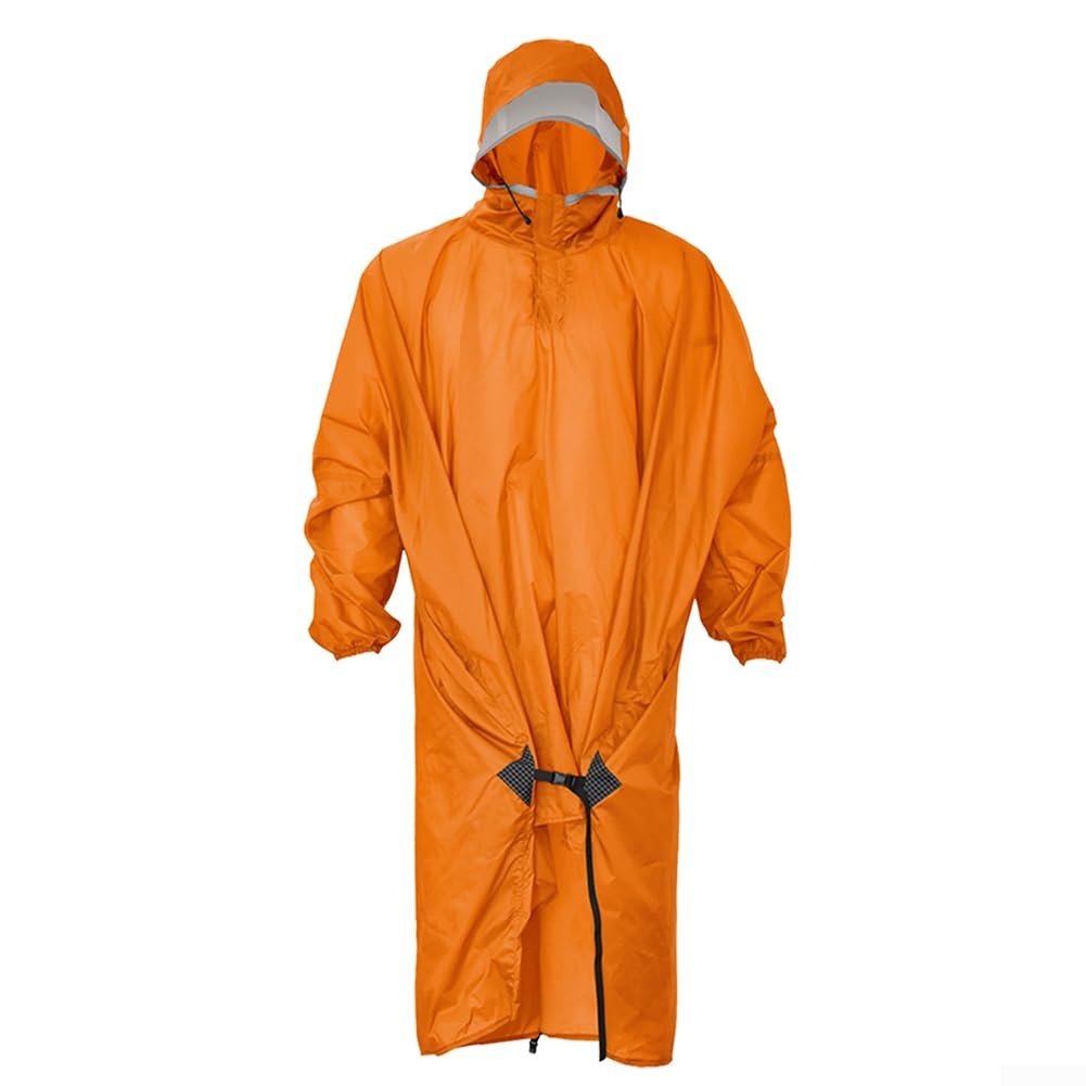 Ripstop Housse de pluie à capuche en nylon avec revêtement en silicone double face 20D 380T pour camping, randonnée et randonnée (C-vert)