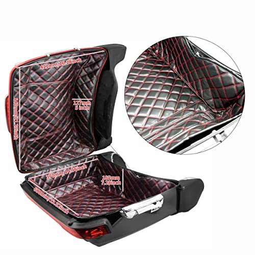 Forros para alforjas y baúl no estirados para Harley Touring (Road King, Street Glide, Electra Glide, Ultra Limited) 2014-2022, cuero sintético con hilo rojo miniatura 7