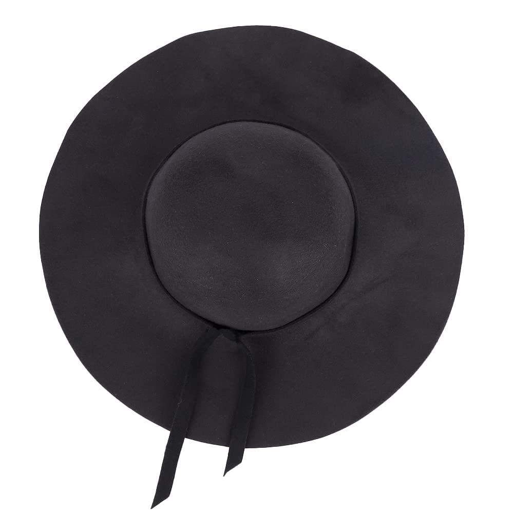 Femmes Fedora Trilby Chapeau Large Bord Floppy Chapeau Feutre Melon Chapeau Vintage Cloche Chapeau Panama Soleil Chapeau Laine Derby Chapeau Hiver Chaud Jazz Cap avec Ceinture pour Dame