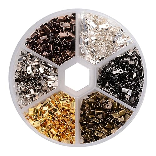 COHEALI Crimp Cord Ends for Necklace Making 1380pcs Iron Jewelry Findings Set 10