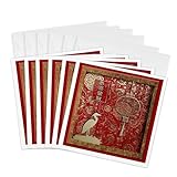 3dRose Lantern and Crane May you have a Happy and Prosperous New Year in Chinese - Greeting Cards, 6 x 6 inches, set of 6 (gc_12349_1)