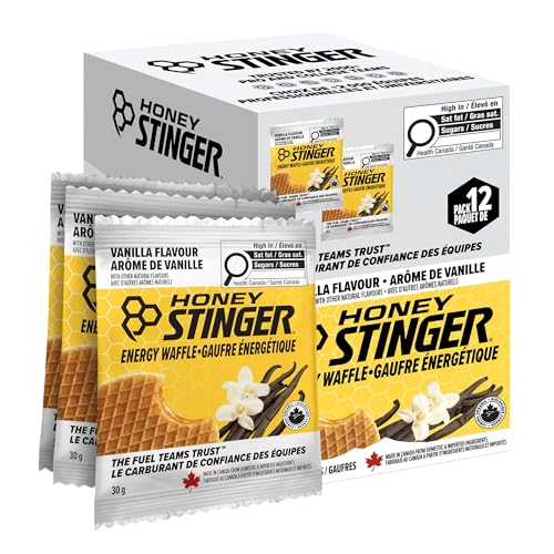 Image of HONEY STINGER Organic Vanilla Waffles 12 Count, 1.06 OZ | sports-nutrition-endurance-and-energy-bars