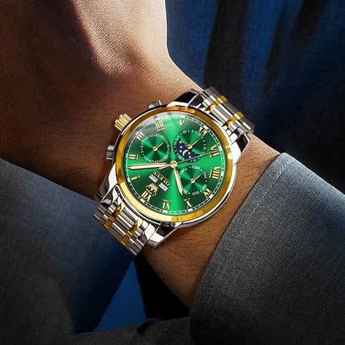 Image of OLEVS Mens Automatic Watches Self Winding Mechanical Luxury Dress Stainless Steel Waterproof Wrist Watches for Men