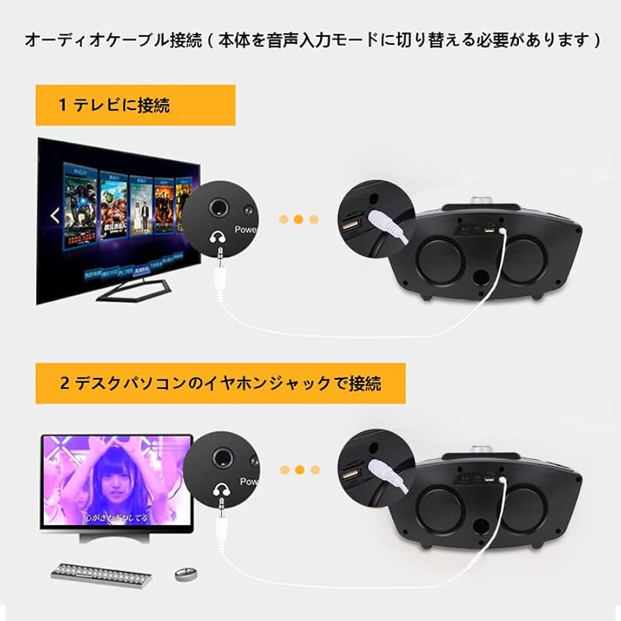家庭用 カラオケ システム  AUX ワイヤレスマイク2本 Amazon | AUX カラオケマイク 家庭用カラオケシステム