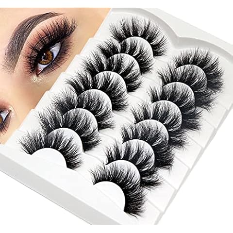 Losha False Lashes Super Fluffy Faux Mink Eyelashes Dramatic Long and Full Fake Eyelashes 7 Pairs Pack Volume Lashes Cover