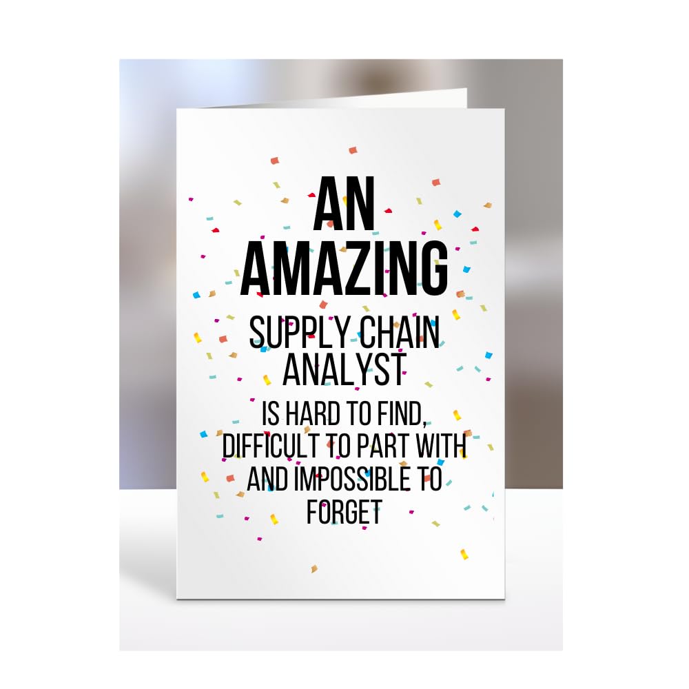 Retirement Card for Women Men, Leaving Gifts for Colleagues, Boss, Farewell, Goodbye Presents for Supply Chain Analyst, An amazing is hard to find, A5-225c_206