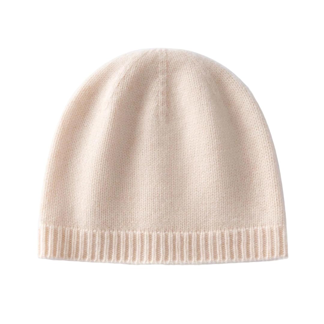 Bonnet tricoté en laine beige pour vos sorties et balades en ville