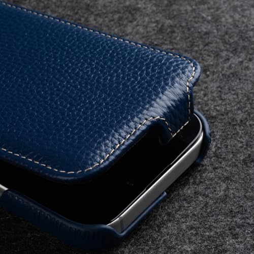 Étui en cuir véritable iPhone 17 Pro Max vertical compatible induction - 4