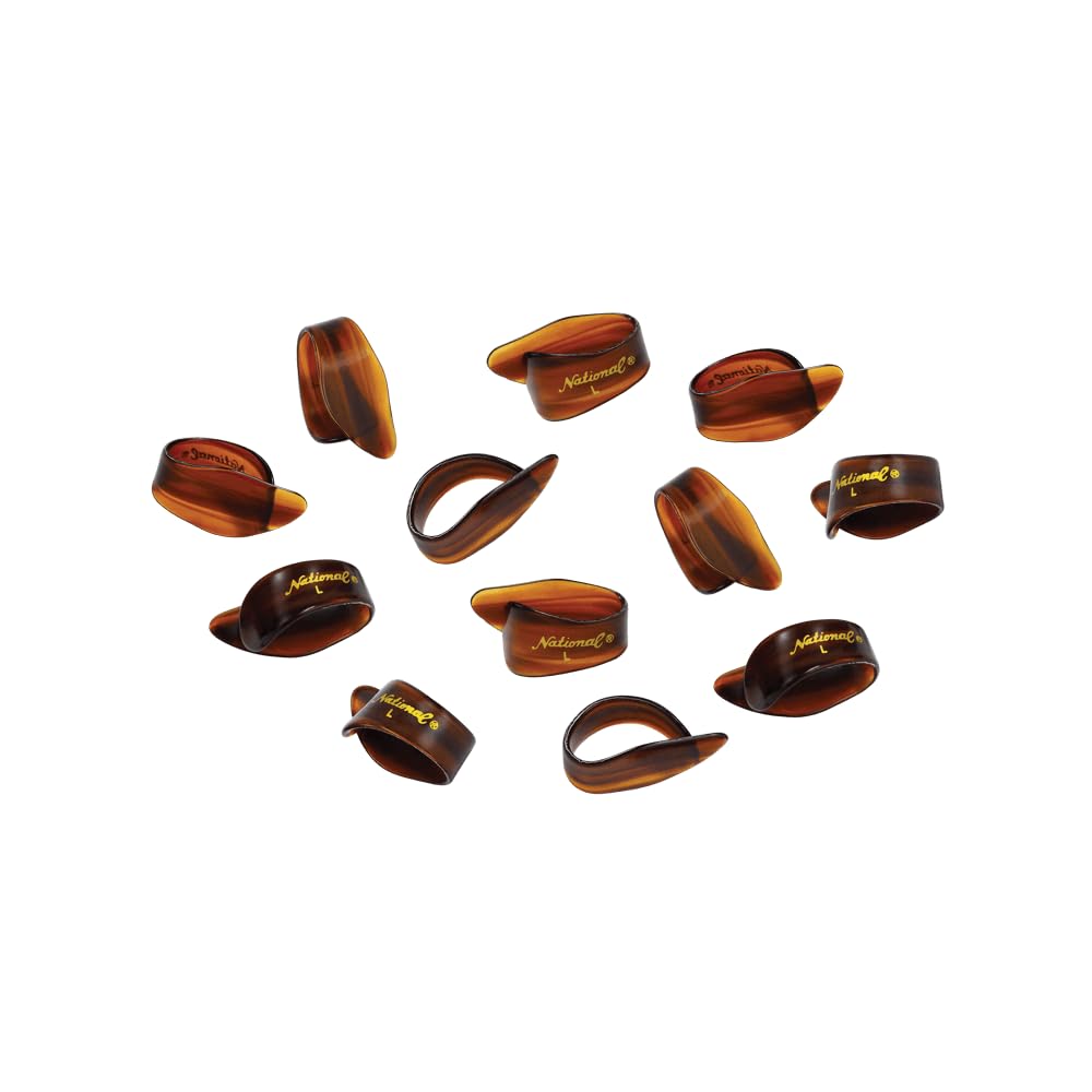 Onglets de pouce en celluloïd D’Addario National Picks, écaille de tortue, Large - Paquet de 12