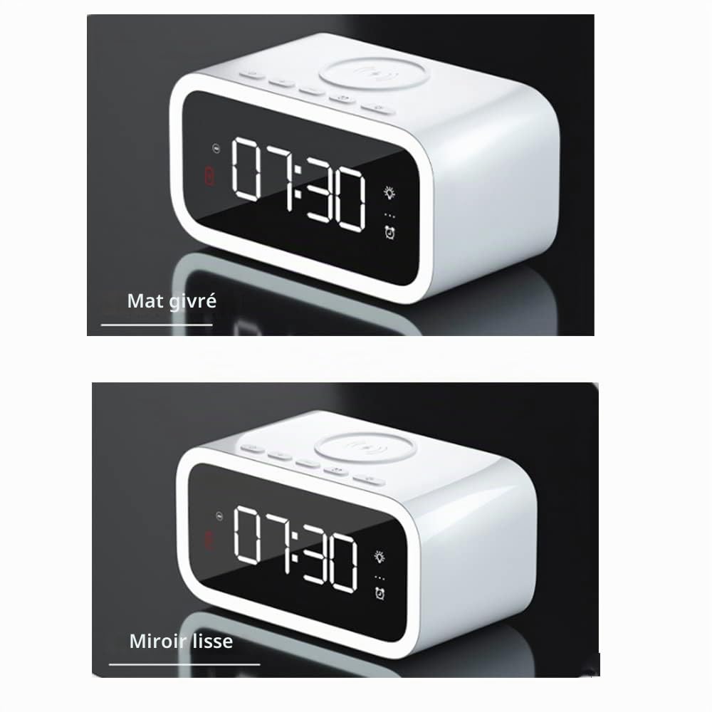 Réveil avec chargeur sans fil, radio réveil avec chargeur USB