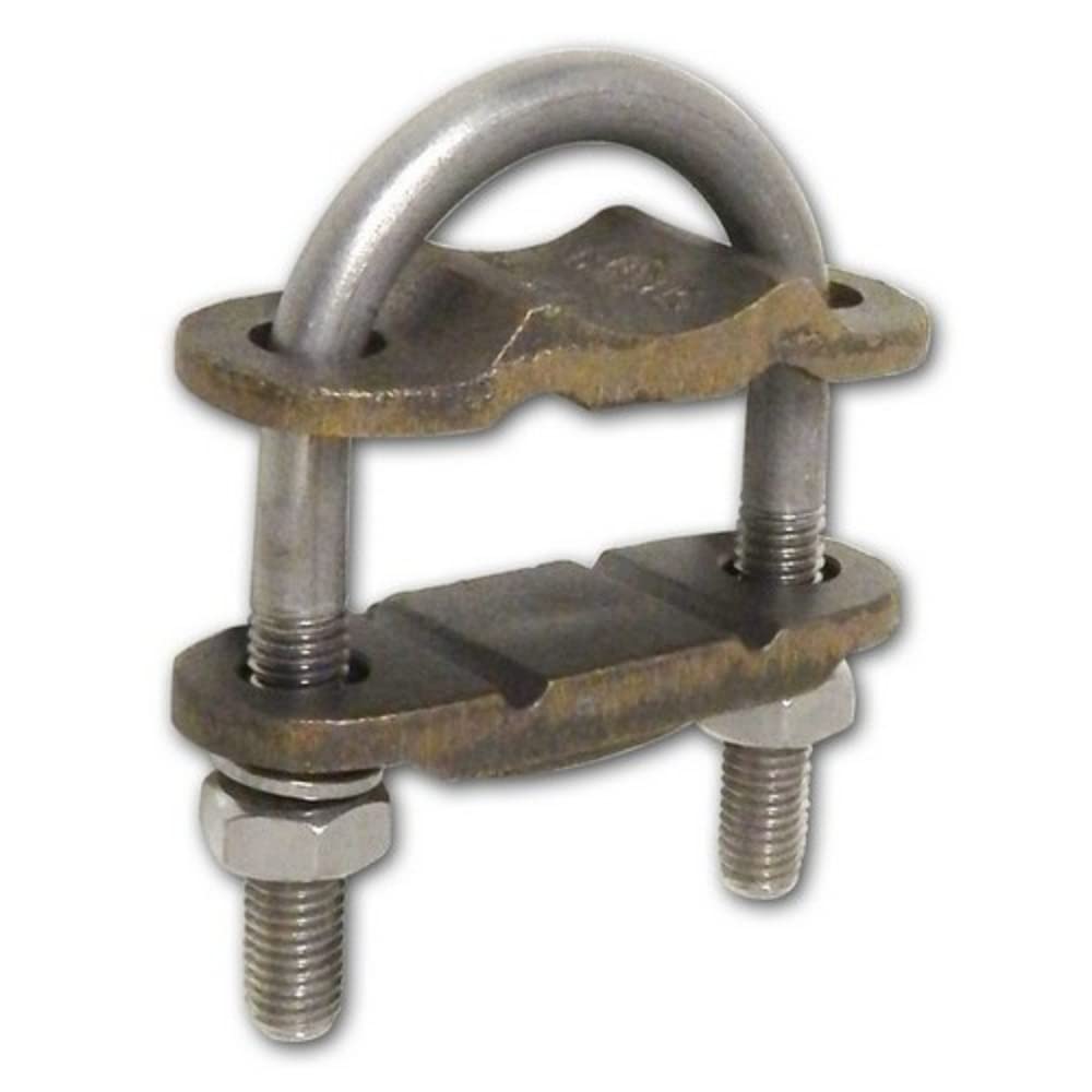 Morris 91752 Copper U Bolt Ground Clamp with 2 Conductors, Number 4-250 MCM Wire Range and 1