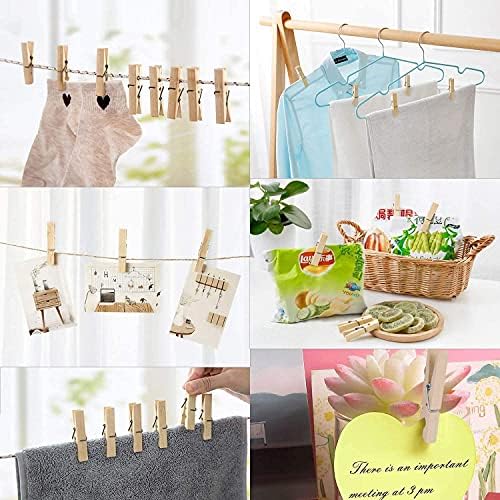 100pcs Hardwood Clothes Pegs Heavy Duty Spring Wooden Laundry Pegs for Clothes Pictures Hanging