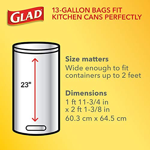 Glad OdorShield Tall Kitchen Drawstring Trash Bags, Lavender, 13 Gal, 80 Ct (Package May Vary), White
