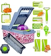Vezyturly Vegetable Chopper,Multifunctional 15 in 1 Pro Food Slicer,Onion Dicer Cutter Container ...