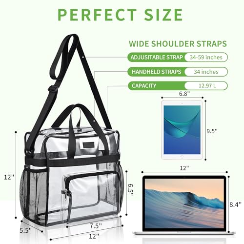 image for Bagenius Clear Bag Stadium Approved 12×6×12 Clear bag for Stadium Ev