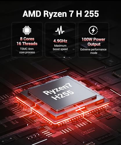 Image of Gaming Laptop RTX 5060, 2560x1600 16in 240Hz 2.5K QHD+, AMD Ryzen 7 H 255 Processor (8C /16T, 4.9GHz), 8GB GDDR7 VRAM, 16GB DDR5 512GB SSD (96GB RAM Expandable), Backlit Keyboard, Metal Design